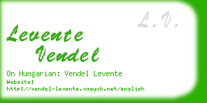 levente vendel business card